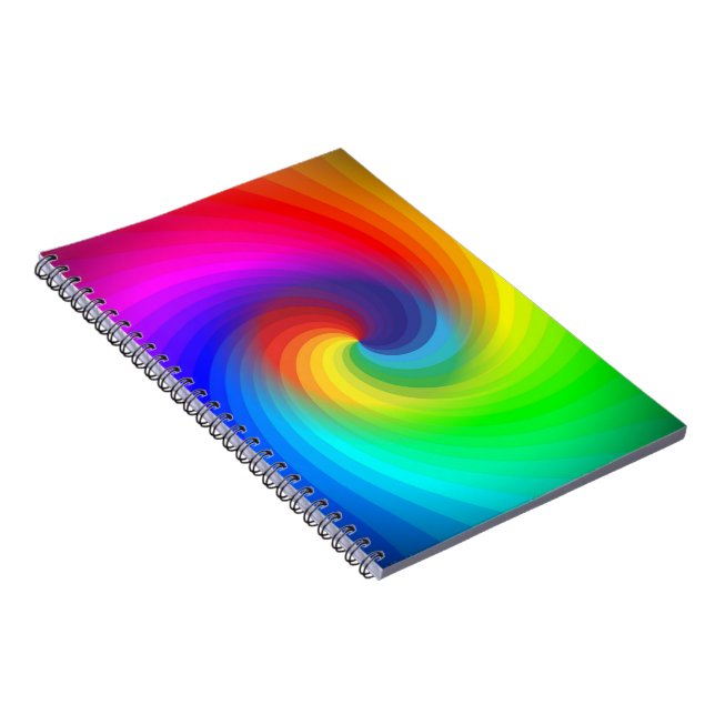 Söt färgglad Tie Dye regnbåge virvel konst mönster Anteckningsbok (Högra Sidan)