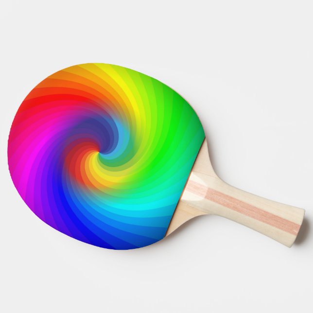 Söt färgglad Tie Dye regnbåge virvel konst mönster Pingisracket (Sidan)