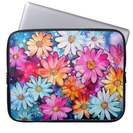 Söt färgglad vintage blommig konst laptop fodral