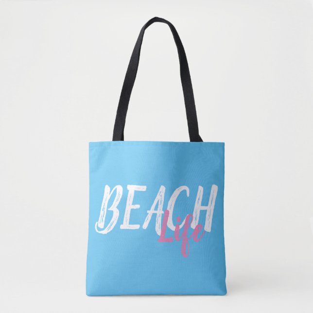 söt, färglös BEACH LIFE | Tygkasse (Framsida)
