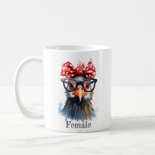 Söt, färglös, färglös tecknad för kycklingredigerb kaffemugg (Vänster)