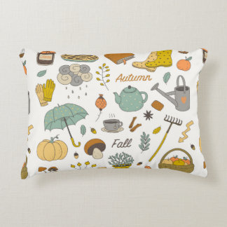 Söt färglös hand plockade-vintage-falluppsättning prydnadskudde