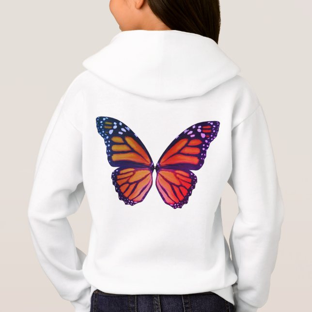 Söt färglös Monarch Butterfly T Shirt (Baksida)