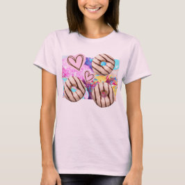 Söt, färglös, Roligt Rainbow Donut Dam T-Shirt