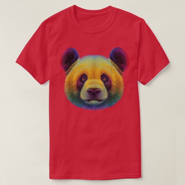 Söt, färglöst konstnärligt pandabjörnhuvud ansikte t shirt (Design framsida)