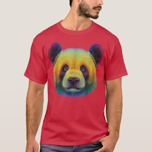 Söt, färglöst konstnärligt pandabjörnhuvud ansikte t shirt