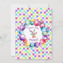 Söt färgrik akvarell kanin och prickar