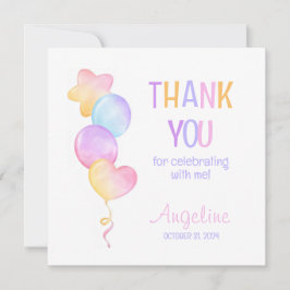 Söt Färgrik Ballong Barnkalas Tack Kort