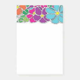 Söt färgrik blommönster post-it block