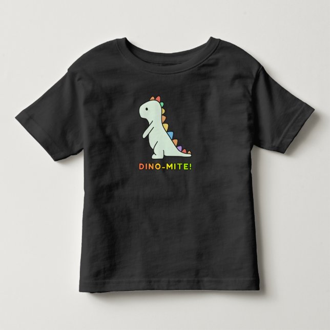 Söt Färgrik Dinosaurie Barn T-Shirt (Framsida)
