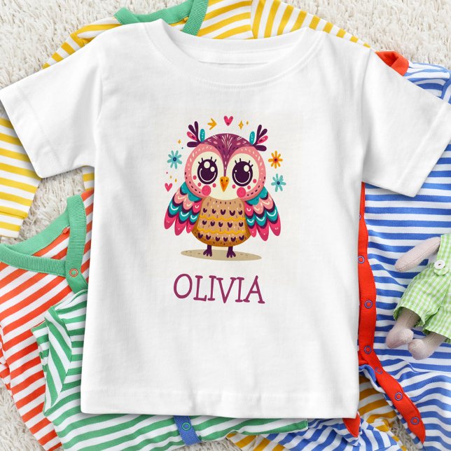 Söt Färgrik Excentrisk Baby Ugglor T Shirt (Skapare uppladdad)