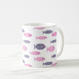Söt Färgrik Fisk Kustnära Kaffemugg