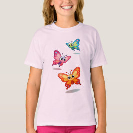 Söt Färgrik Fjärilar Barn T-Shirt