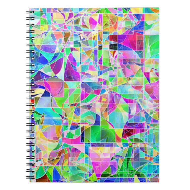 Söt färgrik fragmentdesign anteckningsbok (Framsidan)