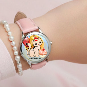 Söt Färgrik Katt Födelsedag Armbandsur