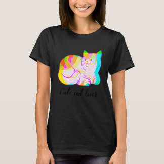 Söt Färgrik Katt Söt Katt Kattunge T Shirt