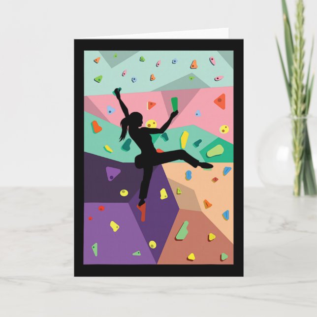 Söt Färgrik Klippvägg för Klippning Bouldering Kort (Framsida)