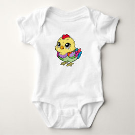 Söt Färgrik Kyckling för Flickor Baby Bodysuit – R T Shirt