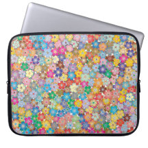 Söt färgrik laptop sleeve för blommadesign |