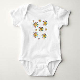Söt Färgrik Leende Sol Illustration T Shirt