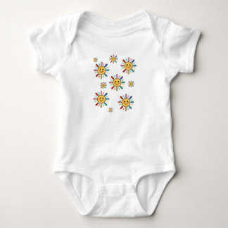 Söt Färgrik Leende Sol Illustration T Shirt