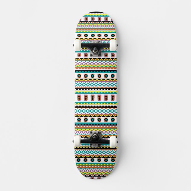 Söt färgrik mönsterdesign midjebag mini skateboard bräda 18,5 cm (Framsida)