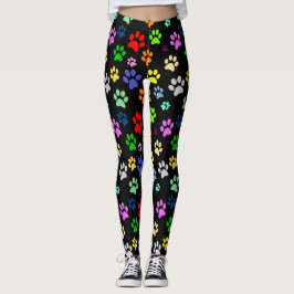 Söt Färgrik och rolig Husdjurs Tassar Tryck Mönste Leggings
