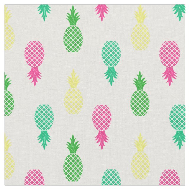 Söt färgrik och tropisk Ananas-mönster Tyg (Närbild)