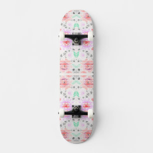 Söt färgrik pastell blom- aztec mini skateboard bräda 18,5 cm