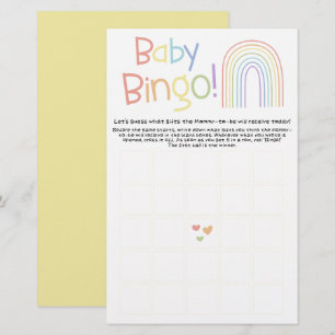 Söt Färgrik Regnbåge Baby Bingo Spel Flyer