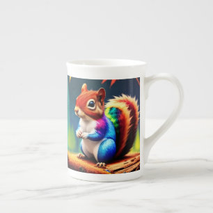 Söt Färgrik Sittande Ekorre-75463 Benporslin Mugg