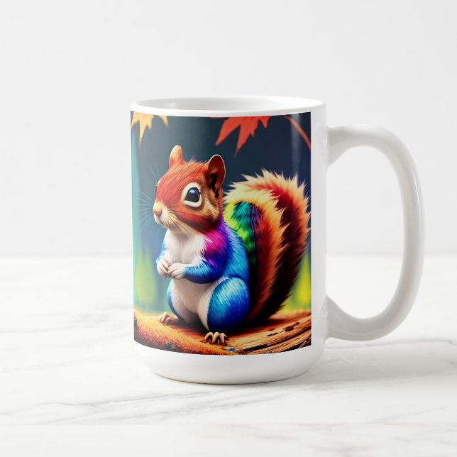 Söt Färgrik Sittande Ekorre-75463 Kaffemugg (Höger)