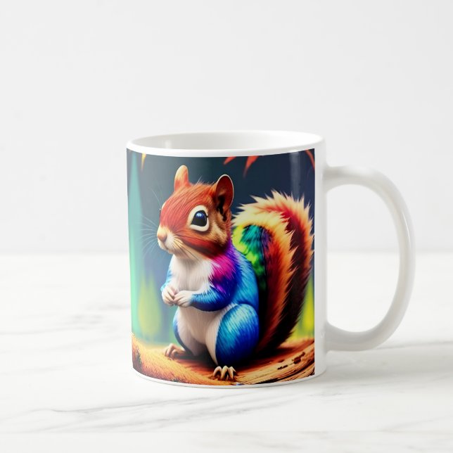 Söt Färgrik Sittande Ekorre-75463 Kaffemugg (Höger)
