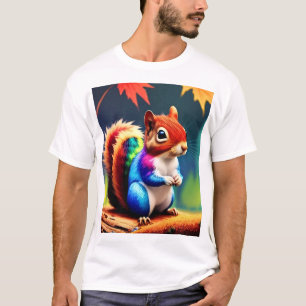 Söt Färgrik Sittande Ekorre-75463 T Shirt