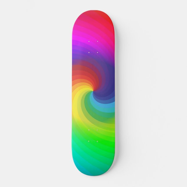Söt färgrik Tie Dye regnbåge virvel konst mönster Mini Skateboard Bräda 18,5 Cm (Framsida)