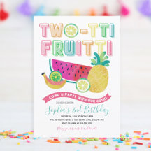 Söt färgrik Twotti Frutti 2-års födelsedag
