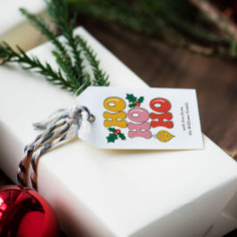 Söt färgrik typografi Ho Ho Ho Personlig Presentetikett