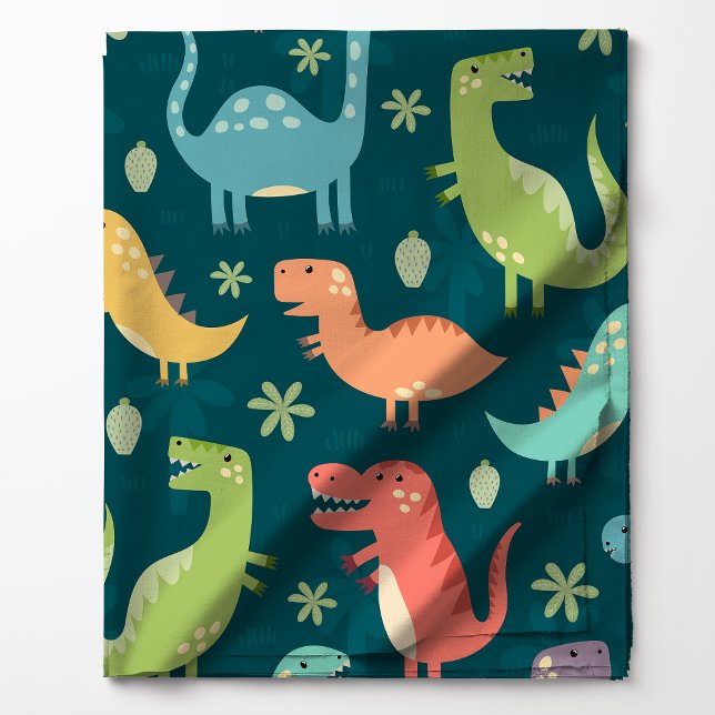 Söt Färgrik Tyrannosaurus Rex Dinosaurie Mönster Tyg (Skapare uppladdad)
