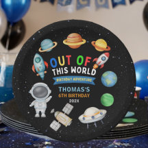 Söt Färgrik Utomjordisk Rymdfödelsedagsfirande