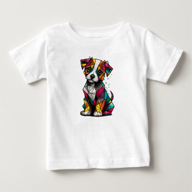 Söt Färgrik Valp Barn T-Shirt - En present för bar (Framsida)