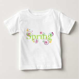 Söt färgrik vår botanisk t shirt
