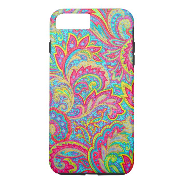 Söt färgrik vintage blomsterdesign Case-Mate iPhone skal (Baksida)