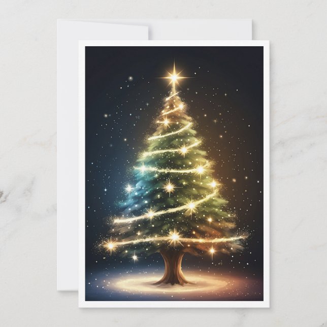 Söt Färgrik Vintage Rustik Glad Jul  Julkort (Framsida)