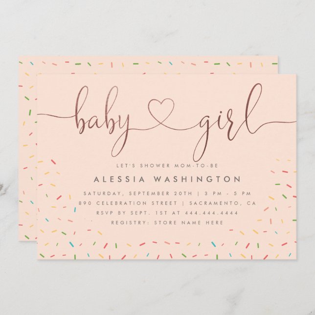 Söt färgstark småbarnsskor i Ro Guld Inbjudningar (Fram/baksida)