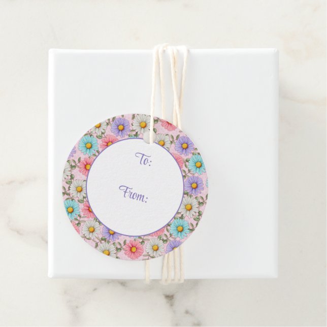 Söt Färgstarka Daisy Gåvor Etiketter (På plats)