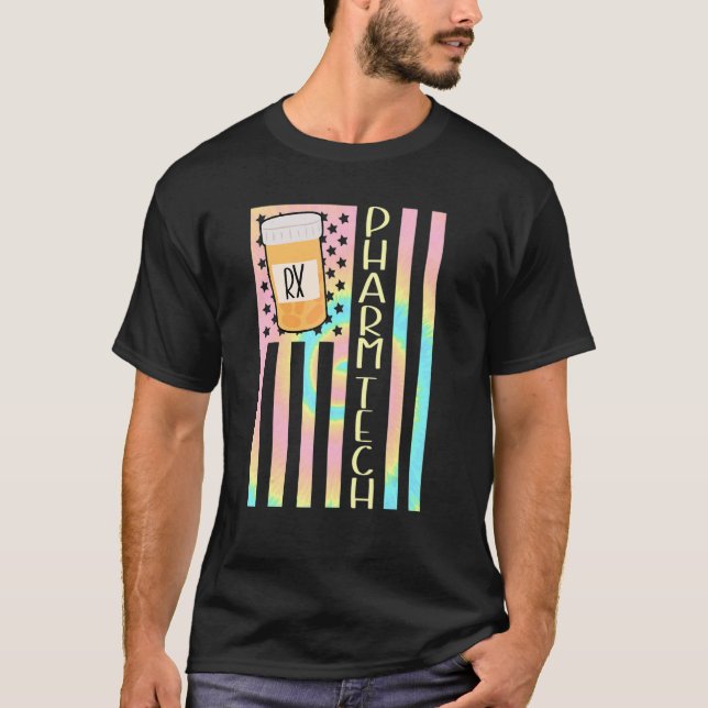 Söt farmaceutisk farmaceut American flagga T Shirt (Framsida)