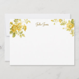 Söt Farmhouse Golden Gult Blommigt Anteckningskort