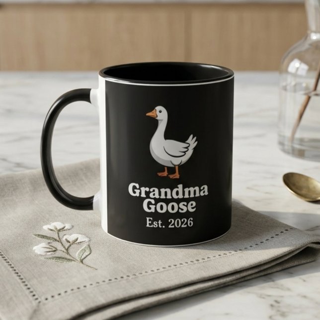 Söt Farmor Gås Est År Minimalistisk Gås Mugg (Skapare uppladdad)