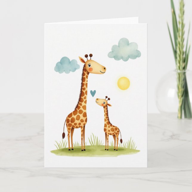 Söt farsdags-giraff-kort kort (Framsida)