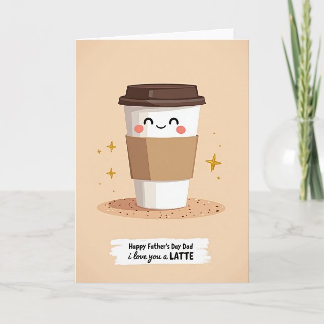 Söt Farsdags Kaffe Koppen Kort (Framsida)